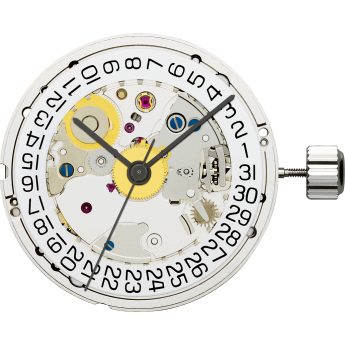 ETA 2892-A2, dial side